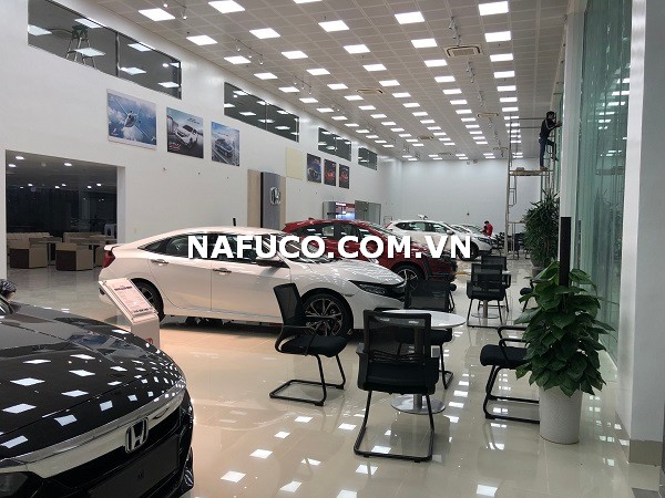Mặt bằng trần nhốm showroom sau khi hoàn thiện